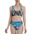 thumbnail image 2 of Picia Sea Turtle Swims Women's High Waisted Bikini Scoop Neck Swimsuit Two Pieces Bathing Suit-XX-Large, 2 of 8