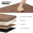 thumbnail image 6 of QuellQuest 24'' Storage Ottoman Bench, Tufted Footrest Lift Top Pouffe Rectangular Ottoman with 40L Inner Space Load up to 660 lb, Small Upholstered Ottoman Footrest for Livingroom (Linen Coffee), 6 of 19