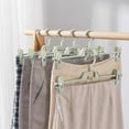 thumbnail image 3 of 10pcs Pants Hangers Plastic Space Saving Non-slip Skirt Hangers With Clip, 3 of 5