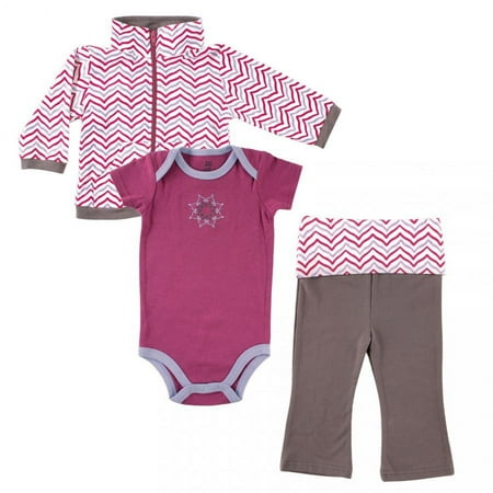 UPC: 0660168901450 | Yoga Sprout Baby and Toddler Girl Cotton Hoodie  Bodysuit or Tee Top  and Pant  Lotus Baby  0-3 Months