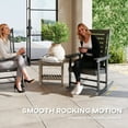 thumbnail image 3 of Outsunny Outdoor Rocking Chairs Set of 2, HDPE Patio Rockers with 28" High Back, Wide Armrests and Slatted Seat for Porch Backyard Balcony, Dark Gray, 3 of 9