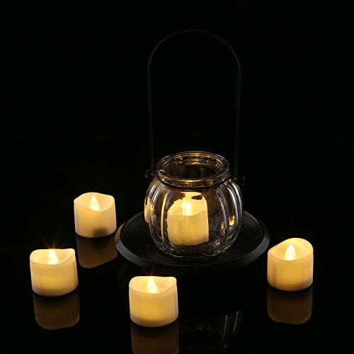 Electric Fake Candle in Warm White and Wave Open Homemory Realistic and Bright Flickering Bulb Battery Operated Flameless LED Tea Light for Seasonal /& Festival Celebration Pack of 12