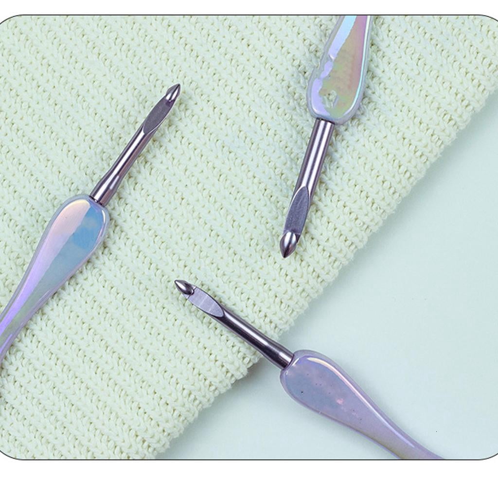 Giaone Sturdy Acrylic Crochet Hook Set Elegant Color Large Handle For Knitting And Crafting