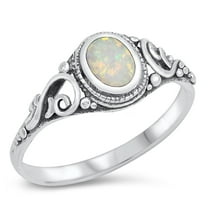 CHOOSE YOUR COLOR Celtic White Simulated Opal Wholesale Ring .925 Sterling Silver Band CZ Female Size 7