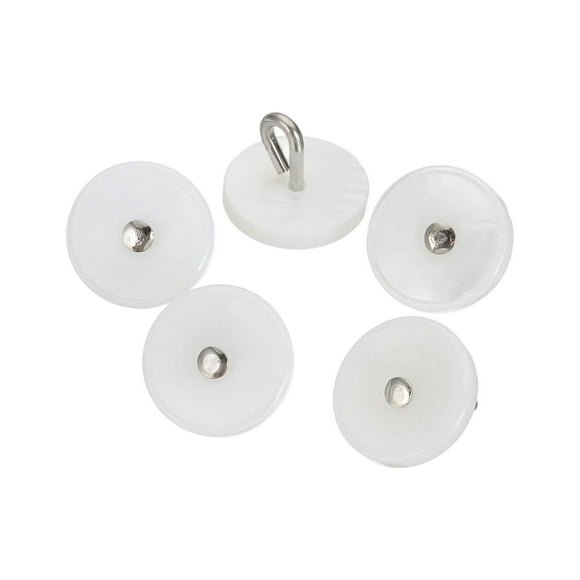 5 Pcs Bouton de Coquille Naturel, Boutons de Corps de Coquille de Bol 11,5 mm, Blanc/argent Mélangé