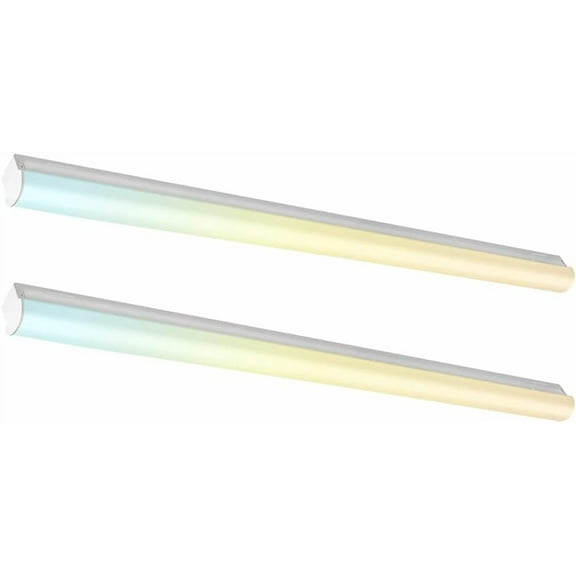 4FT LED Linear Strip Light, 3 Color Selectable 3500K-5000K,Lumen Adjustable 2860/3640/5200LM,120-277V, 0-10V Dimmable LED Shop Light, UL Certified, DLC Listed, Small Size - 2 Pack