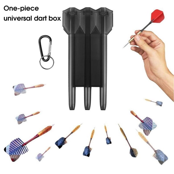 Étui Rigide Pour 3 Fléchettes – Polycarbonate, 15,5x5x2,1 Cm, 48 G, Range Aussi Ailettes Et Pointes, Noir