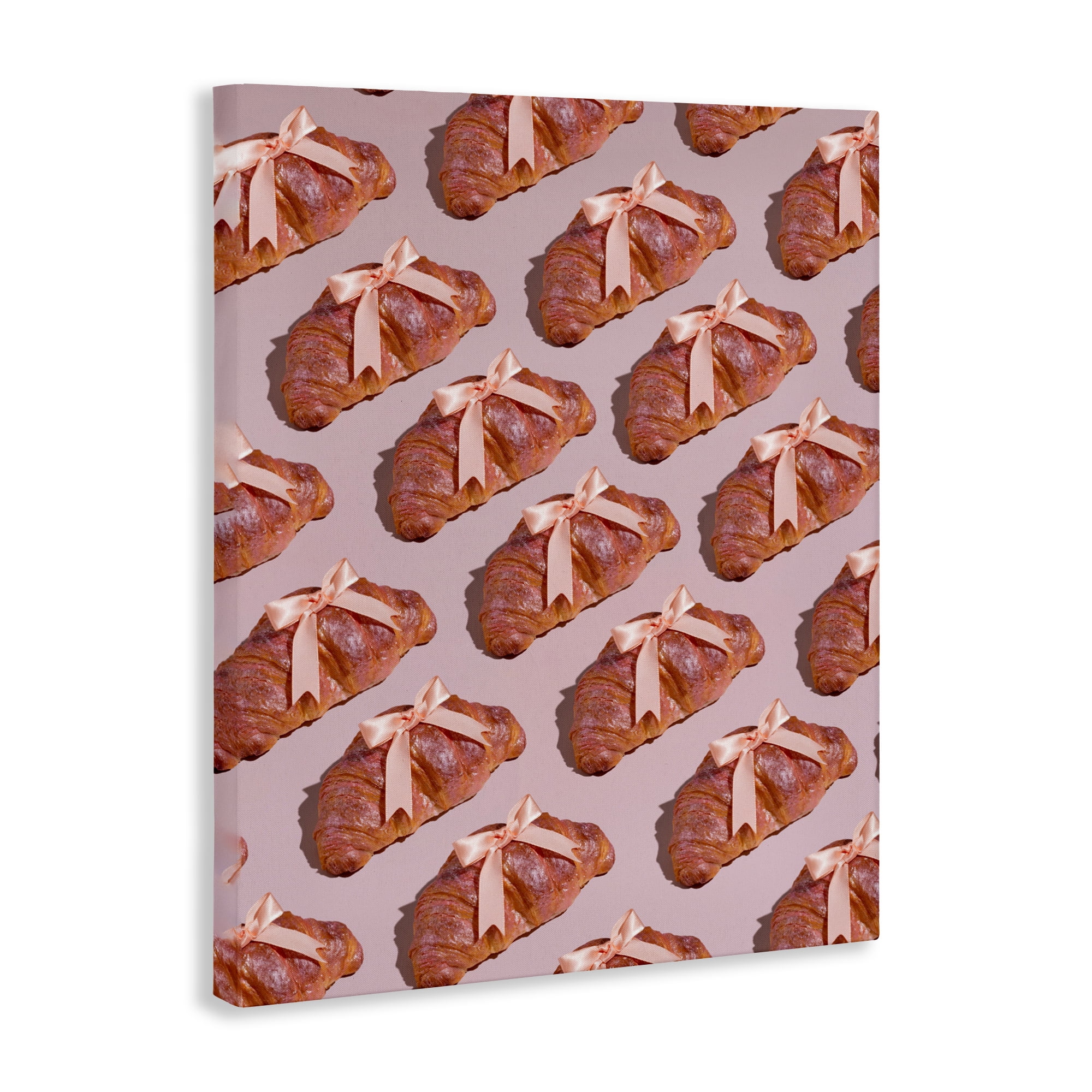 Stupell Industries Croissants with Ribbons Pattern Canvas Wall Art, design by LISH Creative
