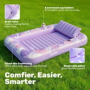 Inflatable Tanning Pool Lounger Float, 70 x 46 Large Suntan Sun Tan Tub for Adults, Tanning Chair, Bed Blow up, Raft Lounge Floatie Blue Checker