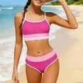 thumbnail image 6 of NAISIBABY Girls Bikinis Bathing Suits, Trendy Color Block High Waist Swimsuit Summer Beach Swimwear 2-Piece Pink 11T, 6 of 9