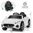 thumbnail image 2 of Gymax 12V Kids Ride On Car Maserati GranCabrio Licensed w/ Remote Control& Lights White, 2 of 10