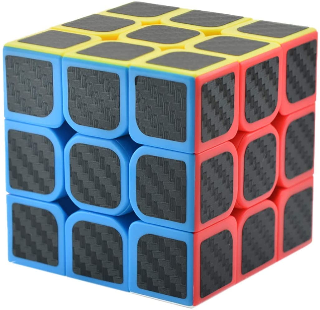 New Z-cube Magic Carbon Fiber Sticker Cube Speed Puzzle Twisty Toy Black 12 Set 