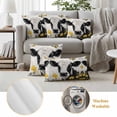 thumbnail image 6 of Floral Cow Pillow Covers 2 Pack Country Farm Watercolor Black White Cow Yellow Flowers Butterfly Pillowcase Waterproof Outdoor Throw Pillow Cover for Patio Garden Square Cushion 16”x16”, 6 of 9