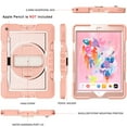 thumbnail image 4 of Case for iPad 10.2 (9th/8th/7th Generation, 2021/2020/2019 Release), Kids Friendly Heavy Duty Rugged Shockproof Adjustable Kickstand Full Protective Tablet Cover with Hand/Shoulder Strap, Rose Gold, 4 of 8