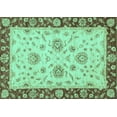 thumbnail image 1 of Ahgly Company Machine Washable Indoor Rectangle Oriental Turquoise Blue Traditional Area Rugs, 6' x 9', 1 of 4