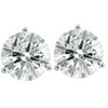 Certified 6Ct TW Diamond Screw Back Studs 3-Prong Lab Grown 14k White Gold