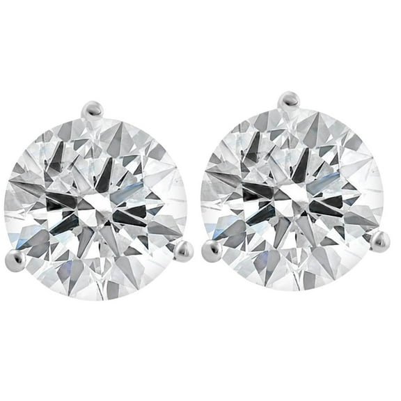 Pompeii Certified 4 1/2 Ct Lab Grown Diamond Martini Screw Back Studs 14k White Gold