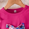 thumbnail image 5 of Baby Girl Clothes Toddler Girl Clothes Outfits Bowknot Clothing Floral Print Pants Set Cute Clothes Set for Girls,Pink,18-24 Months, 5 of 6