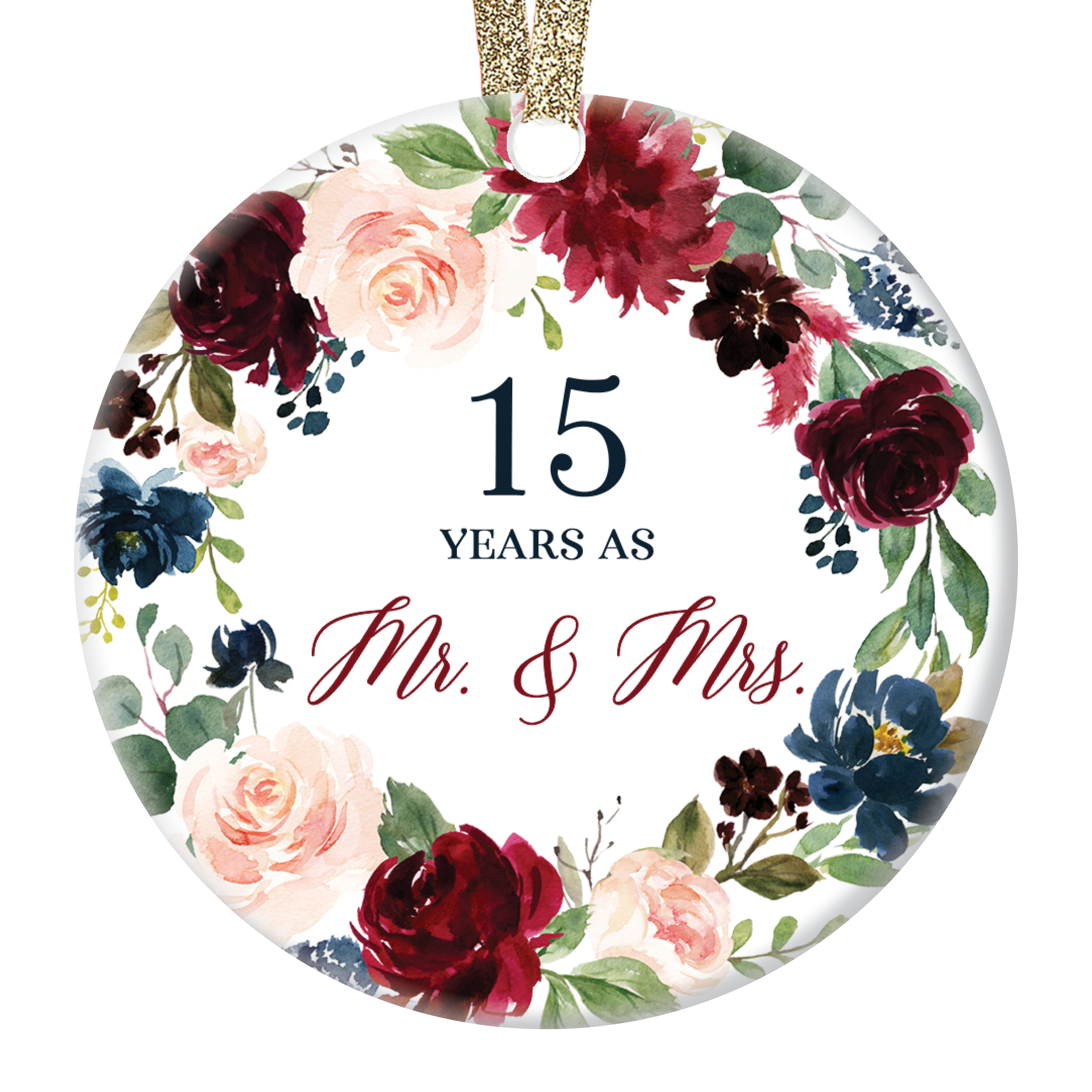 Our 7th Christmas As Husband & Wife 7 Year Wedding Anniversary Christmas Tree Ornament
