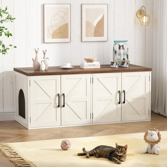 Mueble para Caja de Arena Halitaa 120x50x50 cm Doble Compartimento