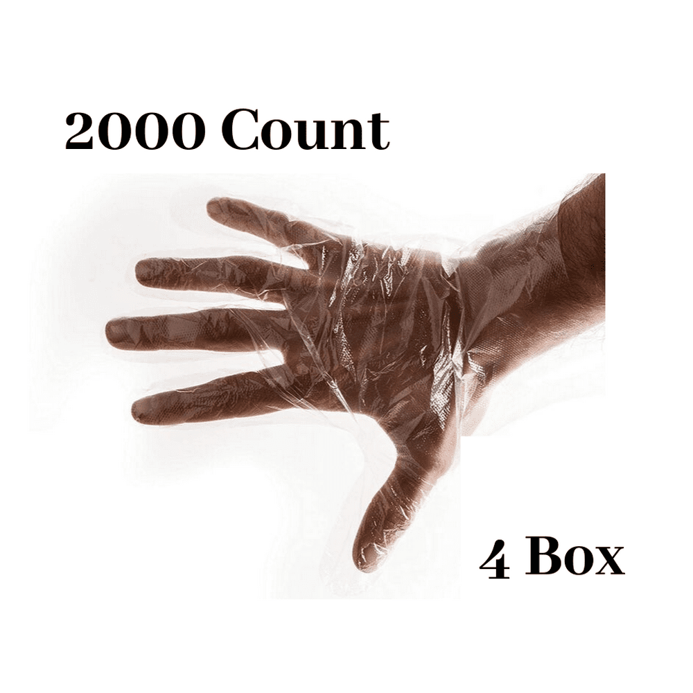 Disposable Food Preparation Poly Gloves for Food Handling, Cleaning 2000 Ct