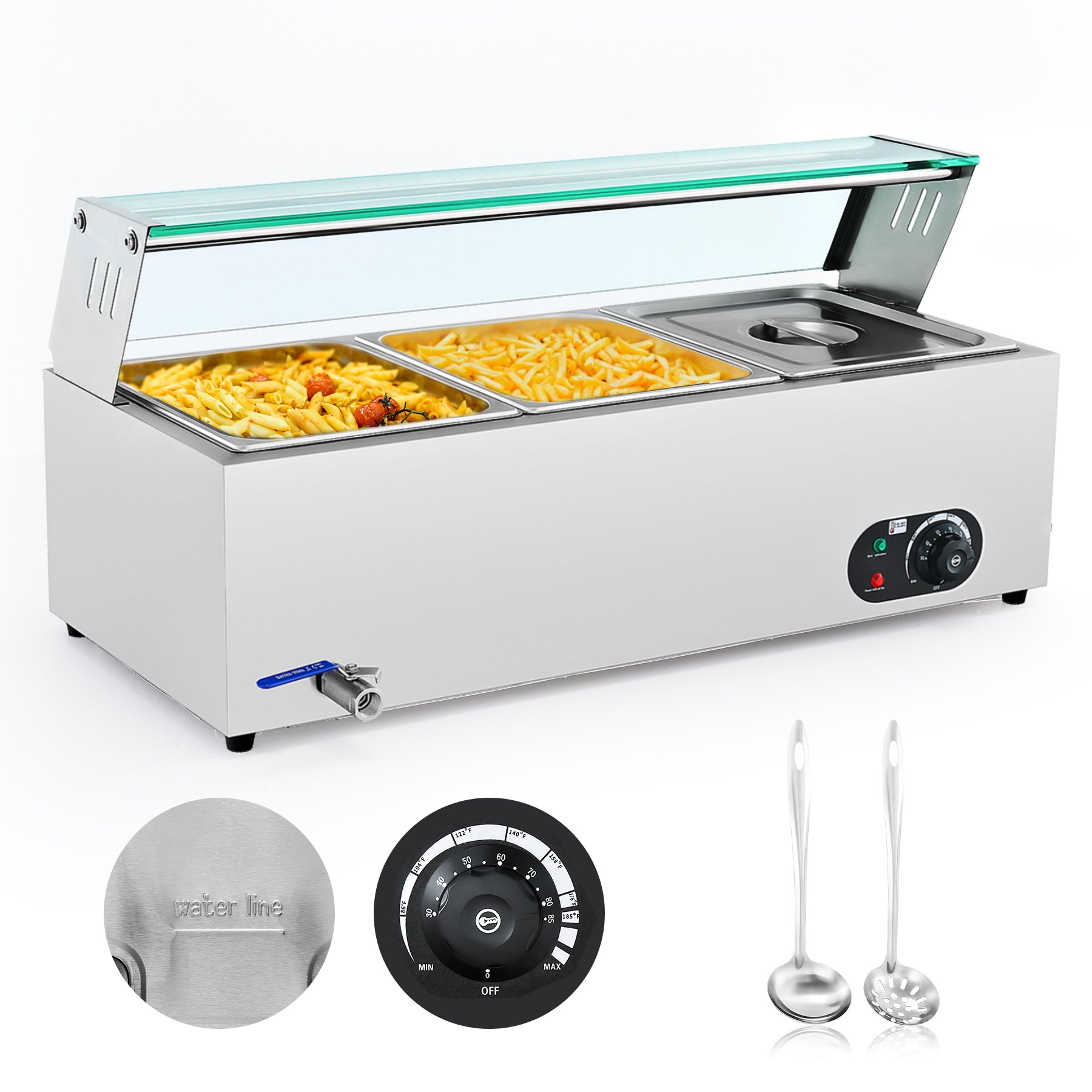 Wilprep 3 Pan Food Warmer for Parties Hotels Restaurants 1200W Buffet  Server and Warmer - Walmart.com