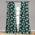 thumbnail image 5 of Ambesonne Floral Curtains, Vintage Style Budding Roses, Pair of 28"x95", Charcoal Grey Pale Teal, 5 of 5