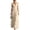 Beige, variant on Women's V Neck Maxi Dress, Flutter Sleeve Ruffle Evening Gown, Elegant Wedding Guest Bridesmaid Formal Dress with Zipper