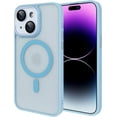 thumbnail image 2 of Compatible with iPhone 15 Plus Magnetic Frosted Case with Camera Lens Film Compatible with MagSafe Wireless Charging Case Men Women Translucent Matte Shockproof Phone Cover,Light Blue, 2 of 14