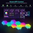 thumbnail image 4 of 8 pack Hexagon Wall Lights - Smart RGB Hexagonal LED Panels APP Controlled with Music Sync, Honeycomb Design, for Gaming, Bedroom, Kids Room Decor, 4 of 9