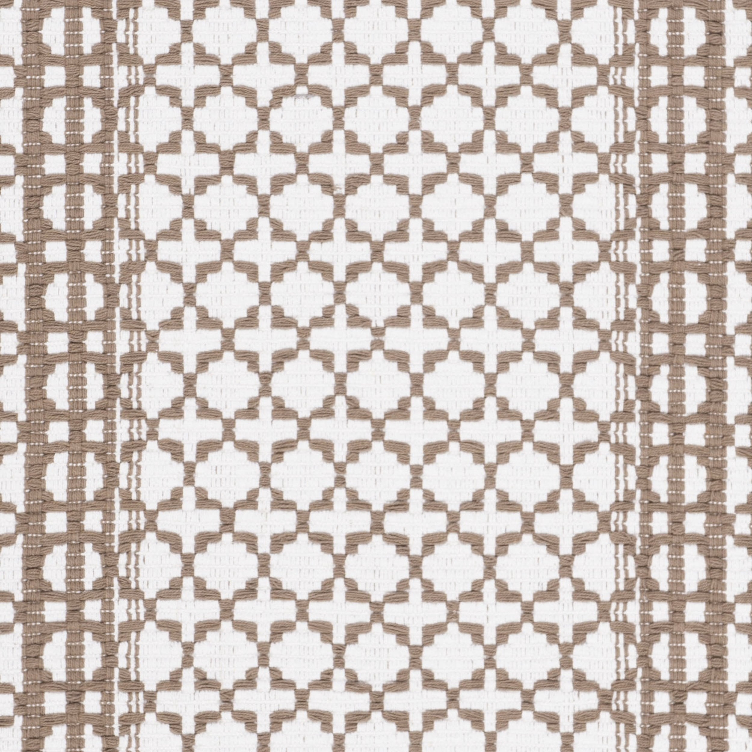 SAFAVIEH Montauk Cara Geometric Cotton Area Rug, Taupe/Ivory, 3' x 5'