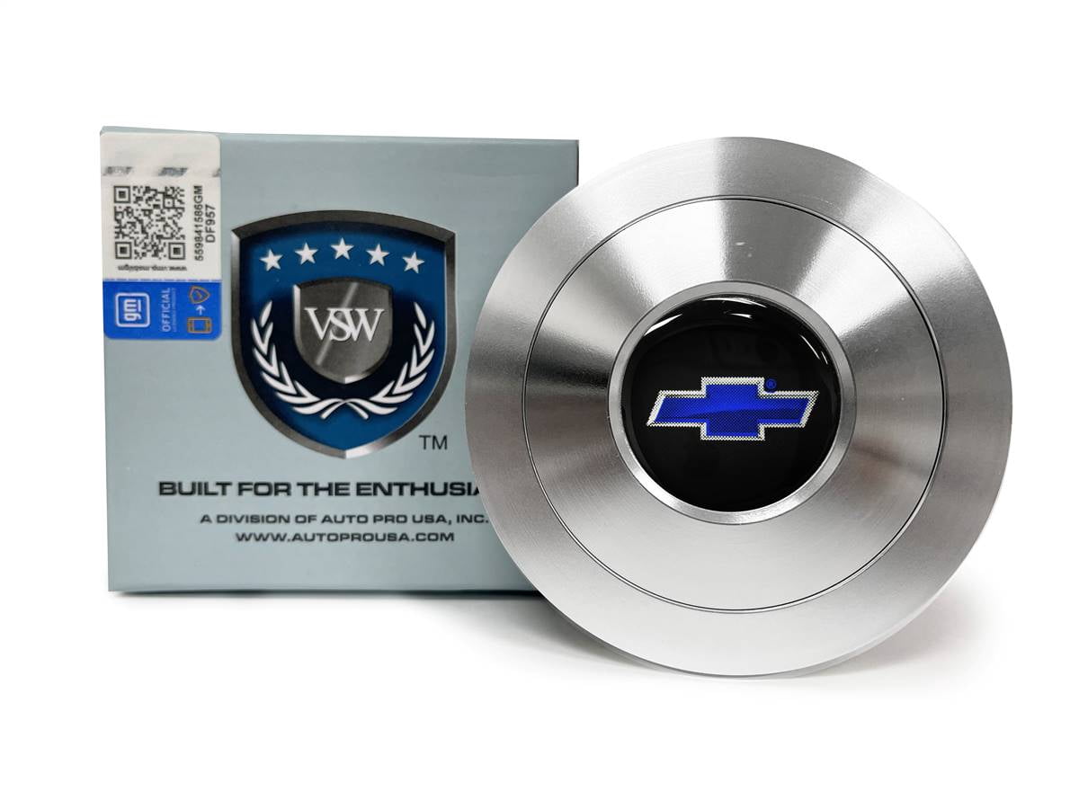 VSW 9-Bolt Premium Billet Horn Button, Chevy Blue Bow Tie Emblem ...