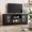 Black, variant on TV Stand for 65 Inch TV, Farmhouse Entertainment Center with Acrylic Door Storage Cabinet & Adjustable Shelves, TV Console Table for Living Room Bedroom, Black