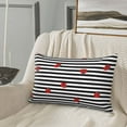 thumbnail image 5 of Sikiie Ladybugs on Black and White Striped Print Plush Pillow Cover, Wrinkle-proof and Stain-resistant Pillow Protector without Pillow Core, Home Decoration-14"x20", 5 of 6