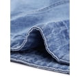 thumbnail image 6 of Unique Bargains Women's Plus Size Long Sleeve Button Front Washed Denim Jacket, 6 of 7