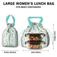 thumbnail image 5 of Ballerina Princess Pattern Drawstring Lunch Bag Women - Drawstring Lunch Bag Insulated for Work Office - Stain-Resistant Large Lunchbags for Women with Multi-Pockets, 5 of 6