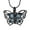 Black-Blue, variant on Personlized Butterfly Urn Necklace for Ashes With Birthstone Stainless Steel Keepsake Memorial Urn Locket for Ashes Crystal Cremation Butterfly Necklace