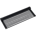 thumbnail image 1 of KRAUS Multipurpose Over-Sink Roll-Up Dish Drying Rack, Colander and Trivet in Black, KRM-10BLACK, 1 of 8