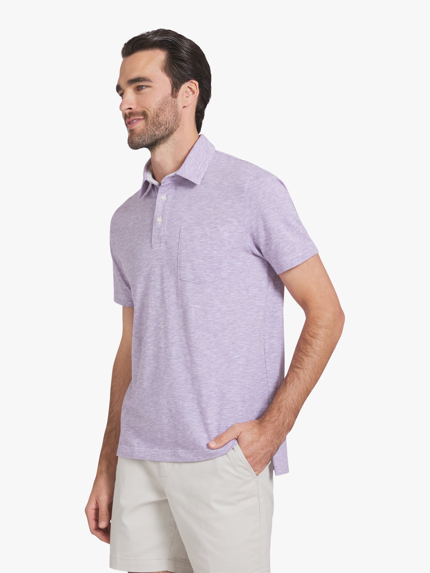 Chaps Men's and Big Men's Harbor Side Slub Short Sleeve Polo Shirt, Sizes S-3XL