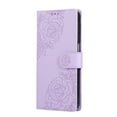 thumbnail image 6 of ELEHOLD Case for Samsung Galaxy S25 FE, Flower Embossed Flip Leather Wallet Phone Case with 3 Card Slots & Wrist Strap,Purple, 6 of 9