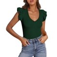 thumbnail image 1 of Remera PRETTYGARDEN Mujer Cuello en V con Volados Sin Mangas Ajustada XL, 1 of 8