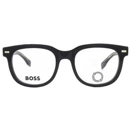 Hugo Boss Men's Square Eyeglasses, Black Plastic Frames