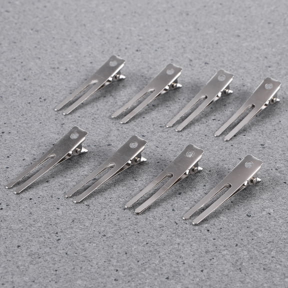WEAVILUX 50pcs Metal Mini Double Prong Hair Clips for Women Hair Styling and Craft Projects