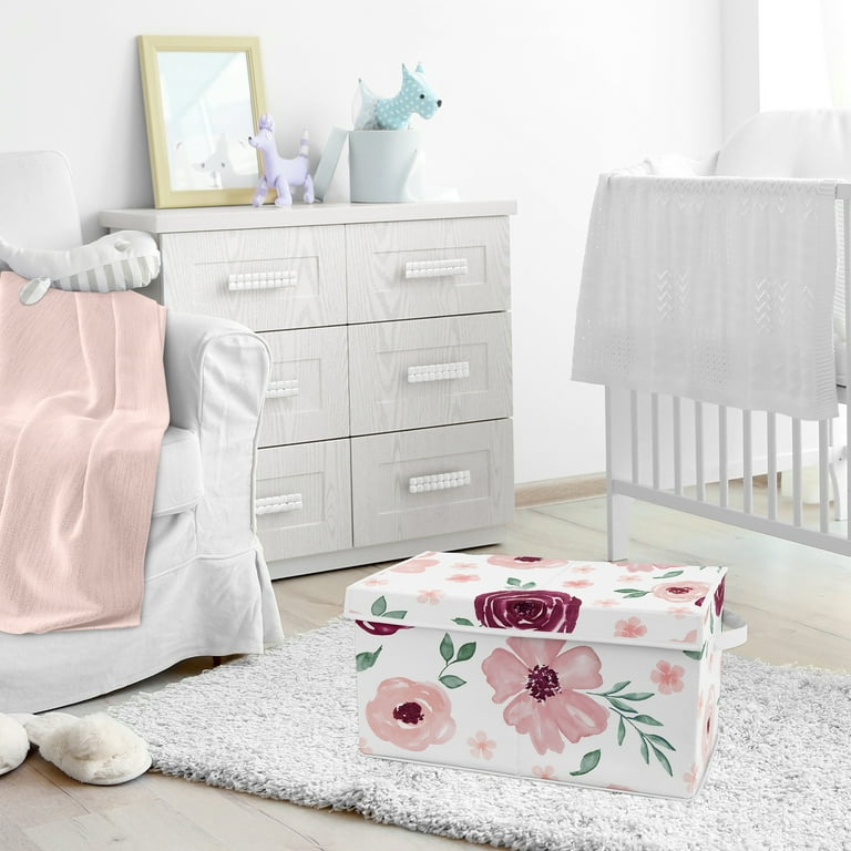 Pink fabric toy box new arrivals