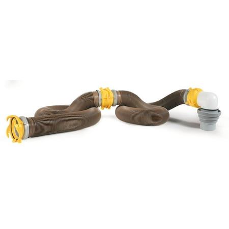 Camco Revolution 360 20-Foot Heavy-Duty Camper/RV Sewer Hose Kit | HTS Vinyl, Multicolor (39628)