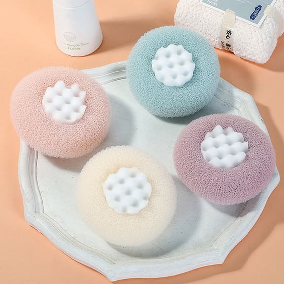2-in-1 Sunflower Bath Sponge Loofah Soft Shower Scrubber with Suction Cup for Men Women 4 Colors