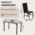 thumbnail image 2 of Syngar 5 Piece Adult Modern PU Leather Storage Dining Table with Chair, Dark Brown Chair/White Tabletop, 2 of 8