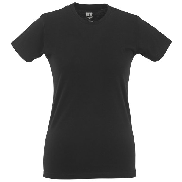 Russell- Camiseta ajustada de manga corta de chica/ mujer (Negro)