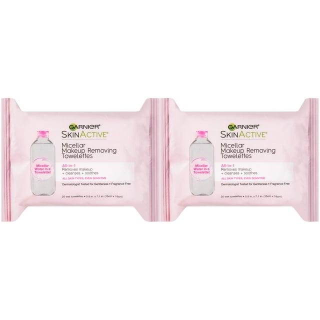 Toallitas desmaquillantes Garnier Micellar 25 toallitas (paquete de 2)