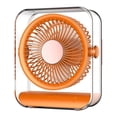 thumbnail image 2 of USB Rechargeable Transparent Desktop Mini Fan,multi angle adjustable wind direction,low mute steady airflow,safety dense grille table cooler circulate air for workstation bedroom dorm daily cooling, 2 of 9